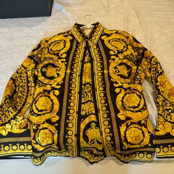 versace barocco print shirt